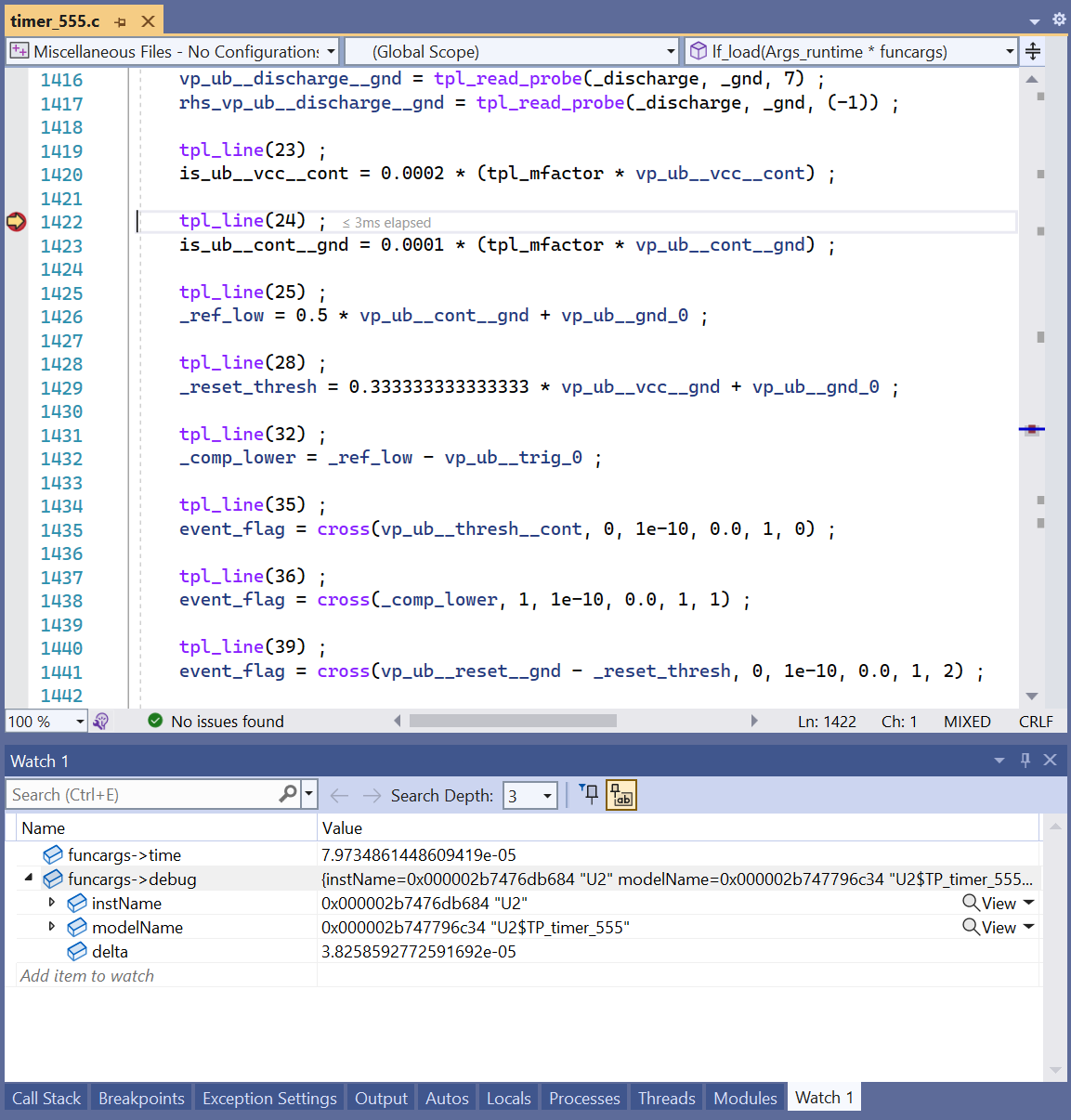 verilog-a-debugging